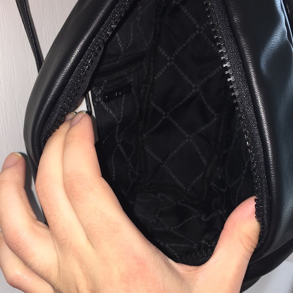Steve Madden Black Puffy Leather Sling Backpack - Picture 14 of 17